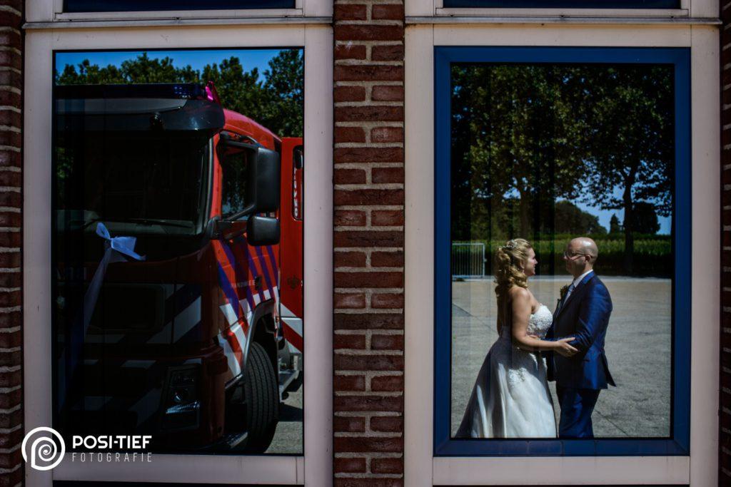 foto huwelijk brandweer